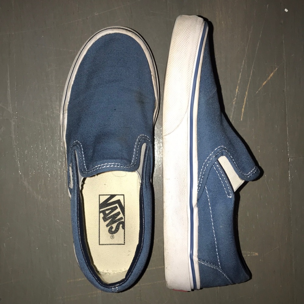 BLUE SLIP ON VANS
